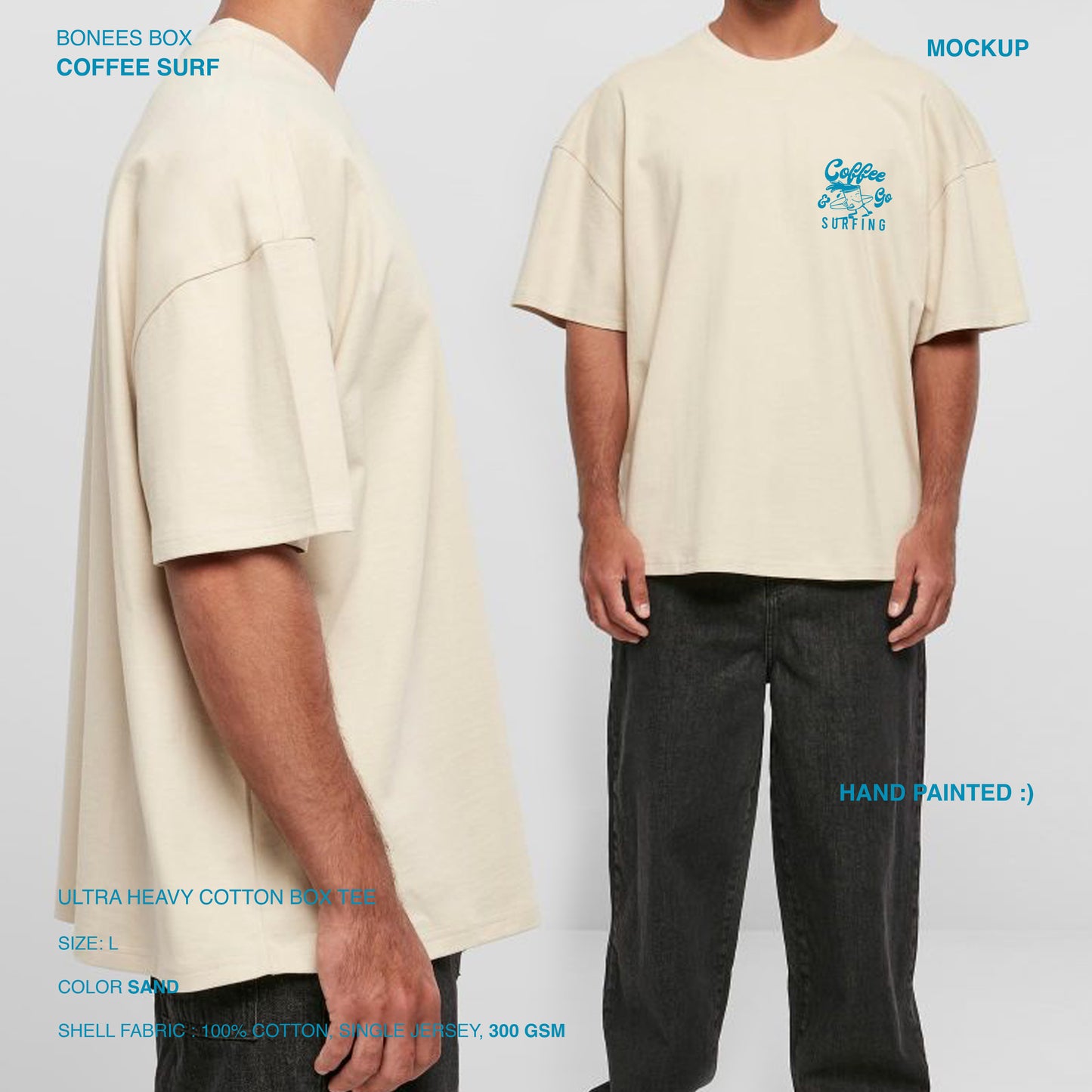 BUENAS COFFEE SURF :) - Ultra Heavy Cotton Box Tee