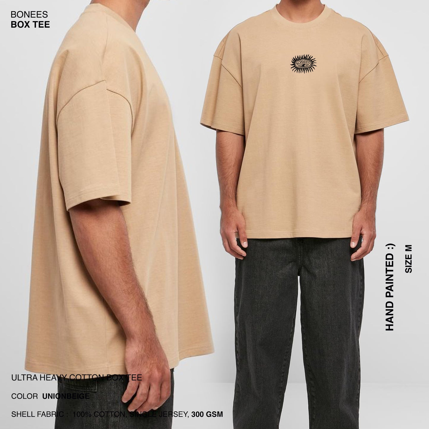 TEEE BONEES BOX - Unionbeige Ultra Heavy Cotton Box Tee